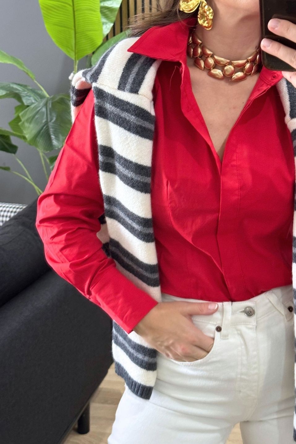 Slim Fit Gömlek Kırmızı