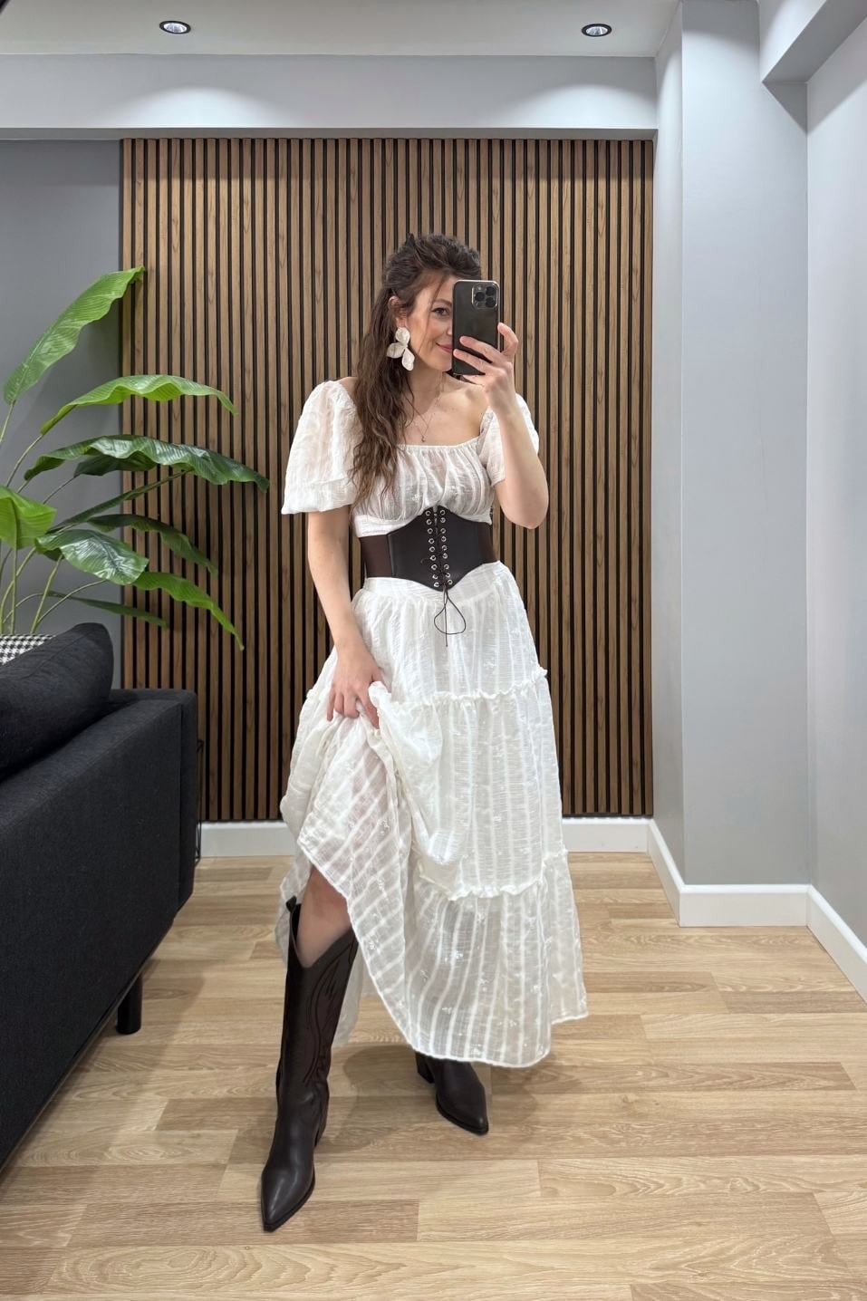 Günlük ElbiseLuna Soft Bohem Elbise Beyaz