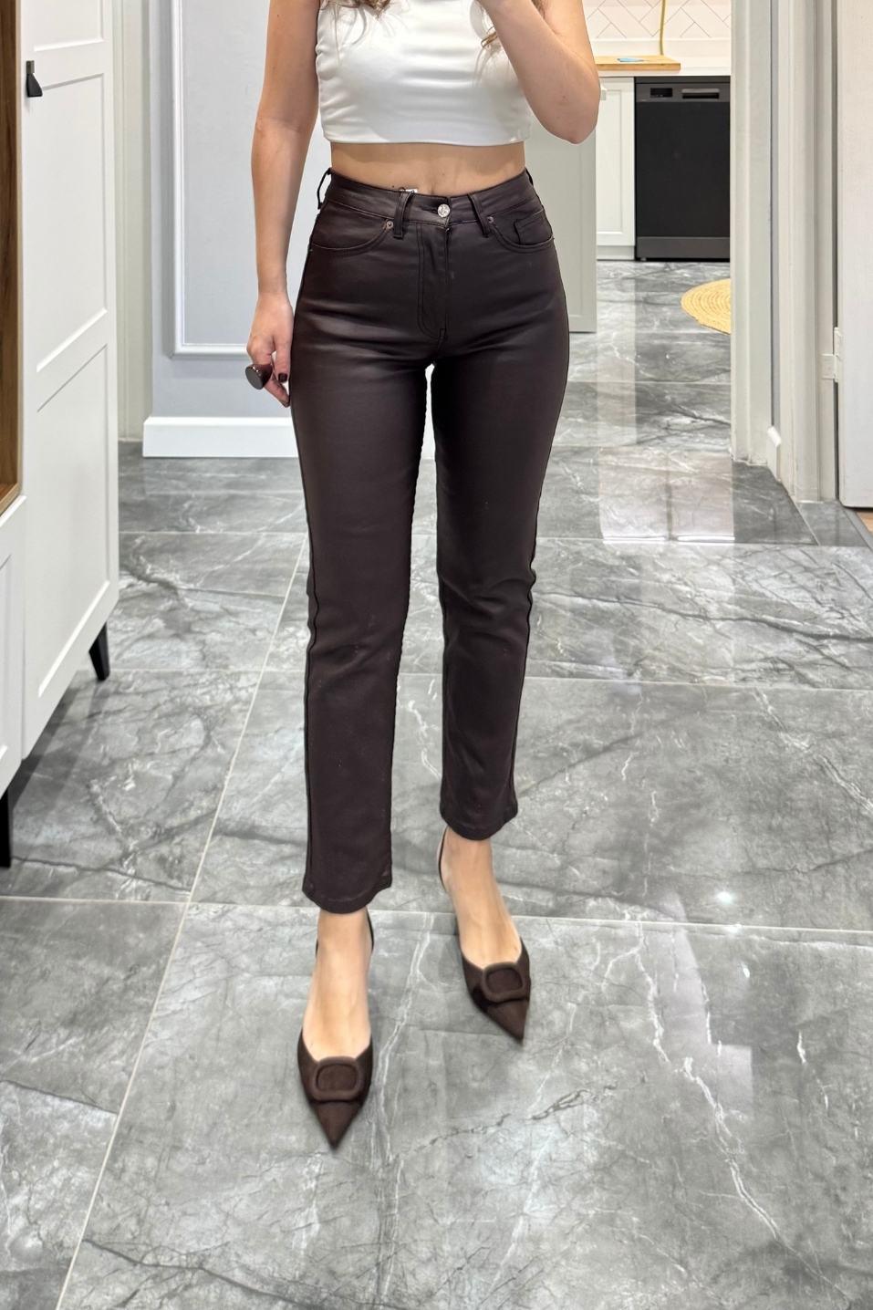 Marka Model Mumlu Kaplama Jean Acı Kahve