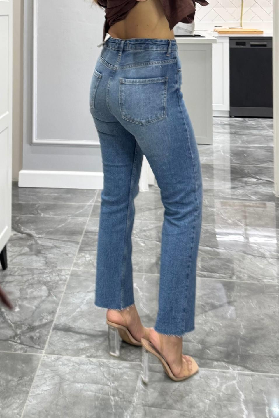 Zr Model Boyfit Jean Taşlanmış Mavi
