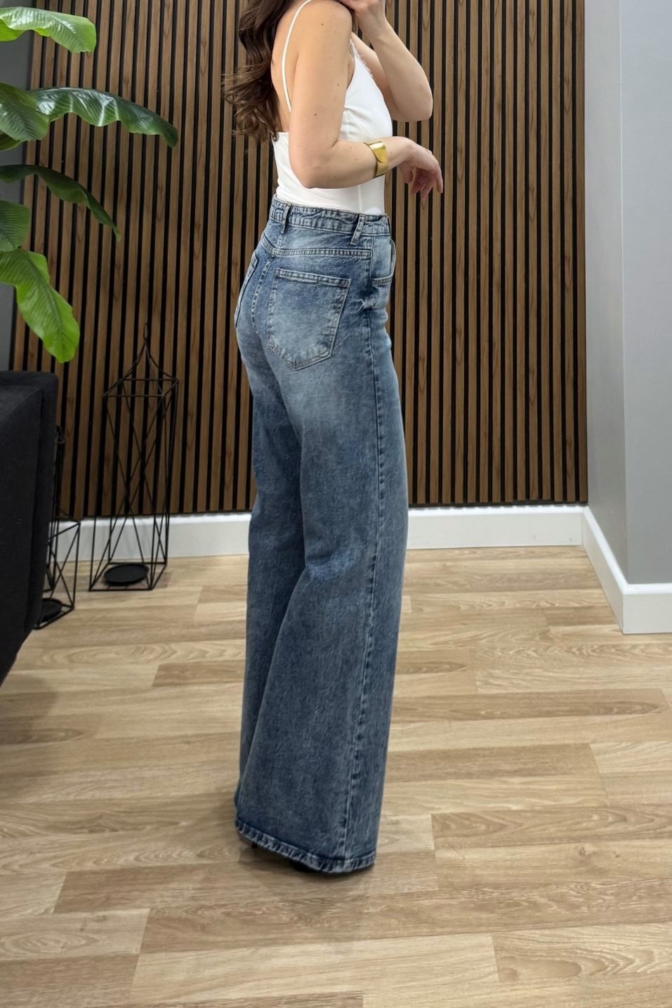 Zr Model Wide Leg Jean Açık Mavi