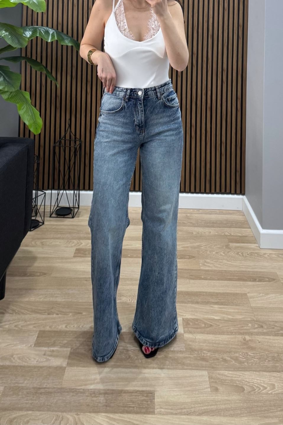 Zr Model Wide Leg Jean Açık Mavi