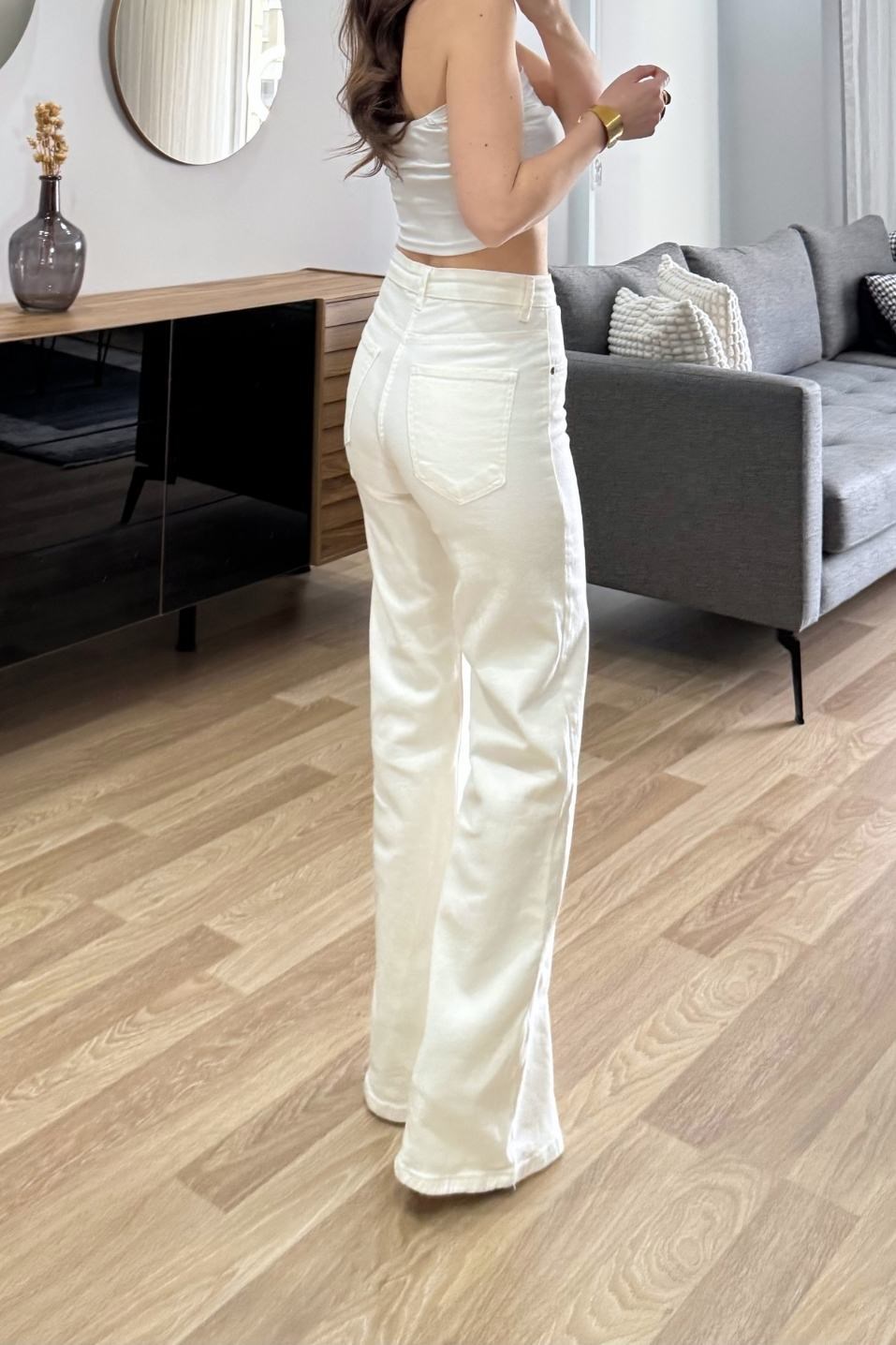 Zr Model Wide Leg Jean Ekru