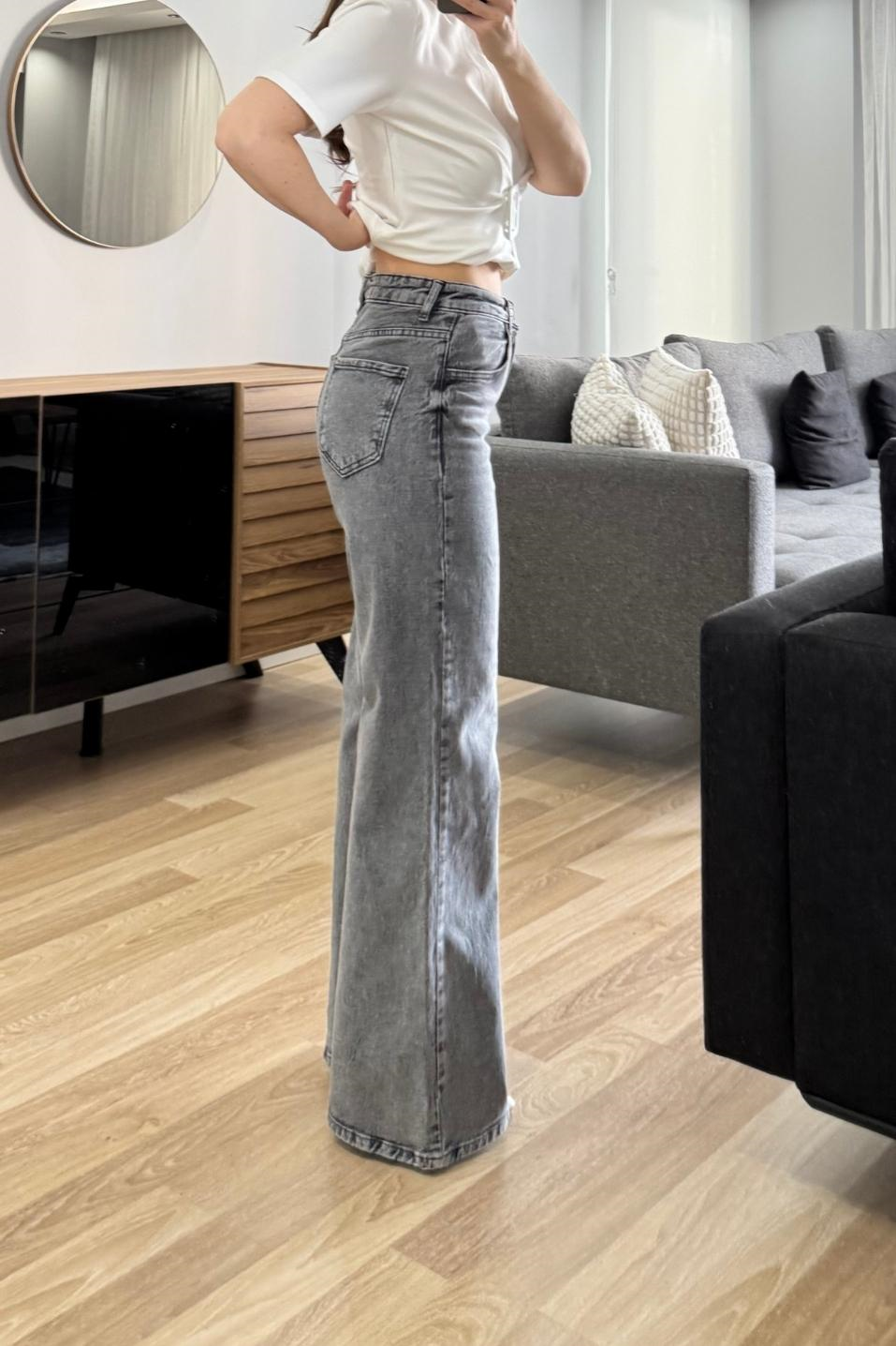 Zr Model Wide Leg Jean Gri