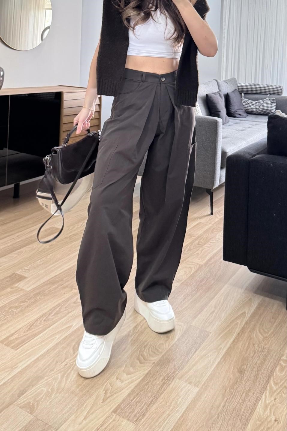 Şalvar Kesim Wide Pantolon Kahverengi