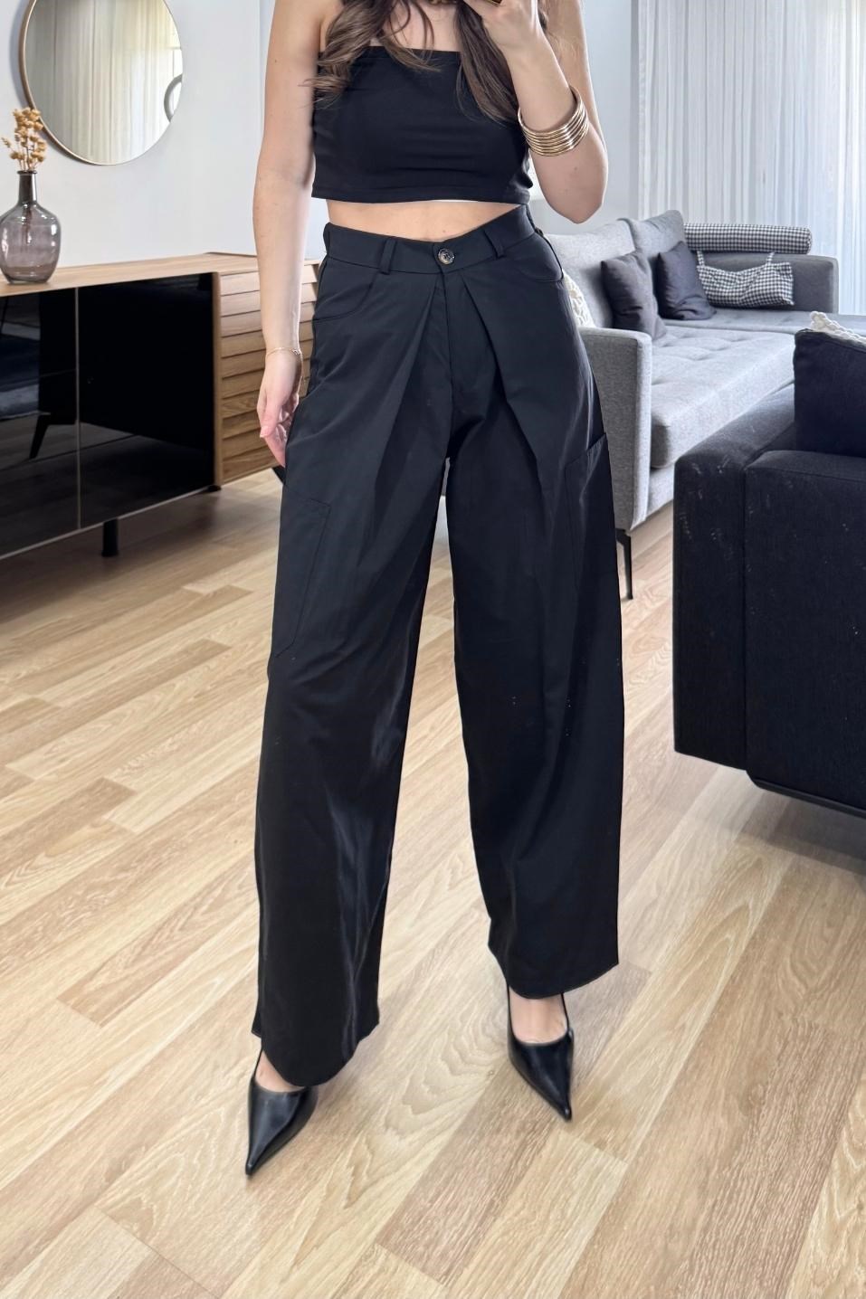 Şalvar Kesim Wide Pantolon Siyah