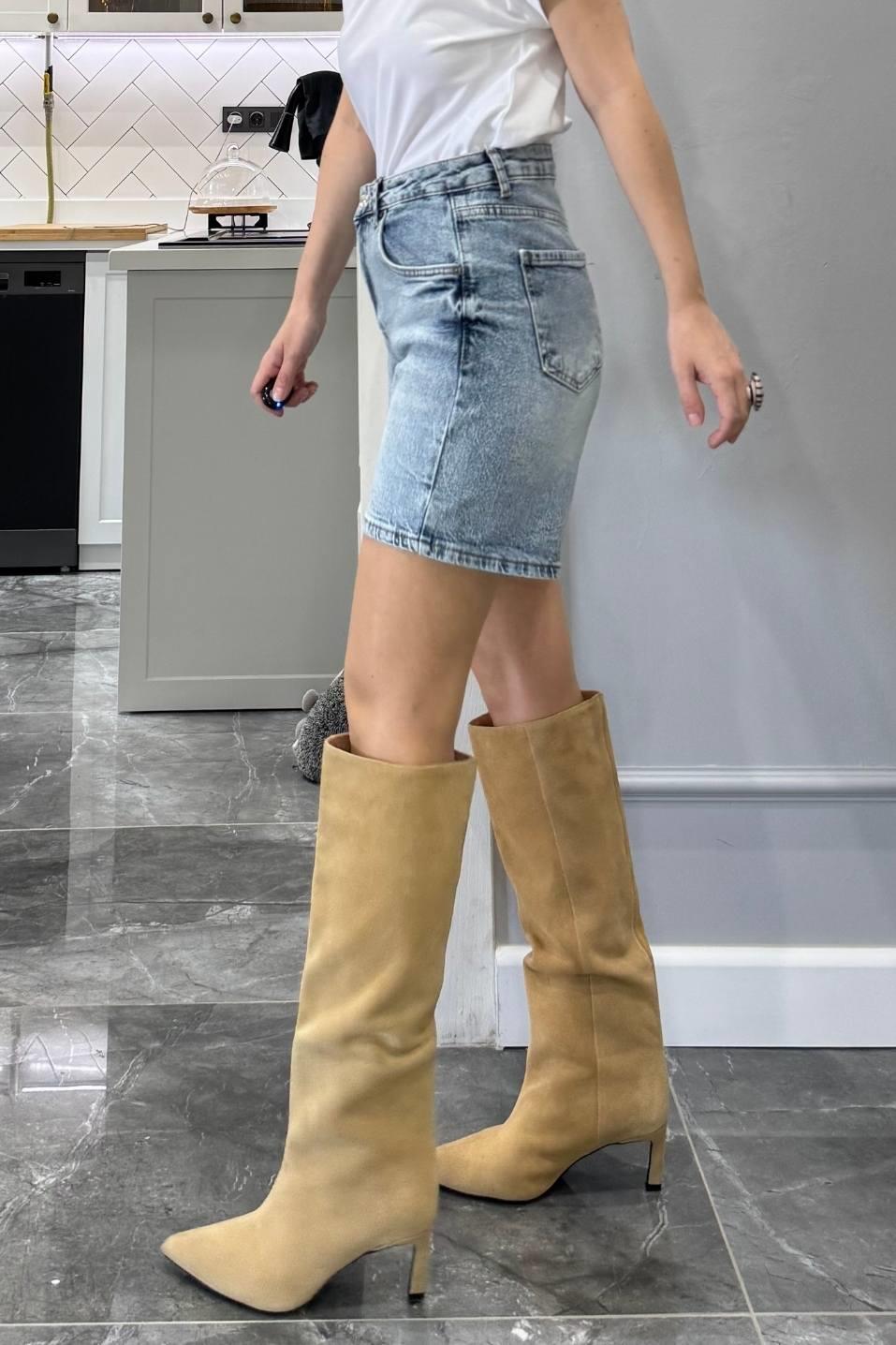 Zr Model Şehir Boy Denim Şort Mavi