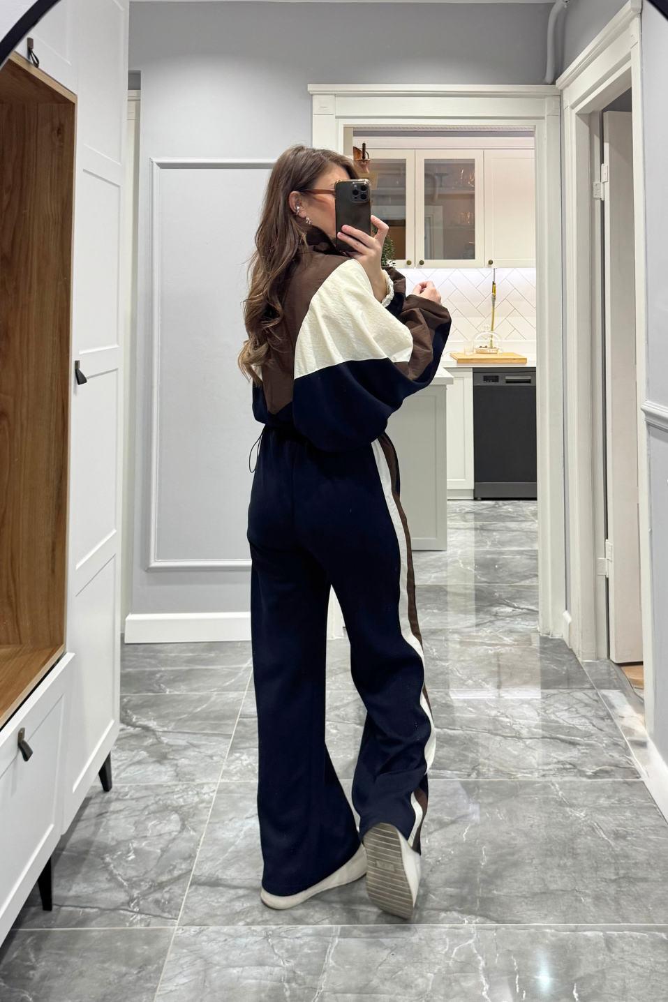Artemis Dual Fabric Takım Lacivert-Kahve