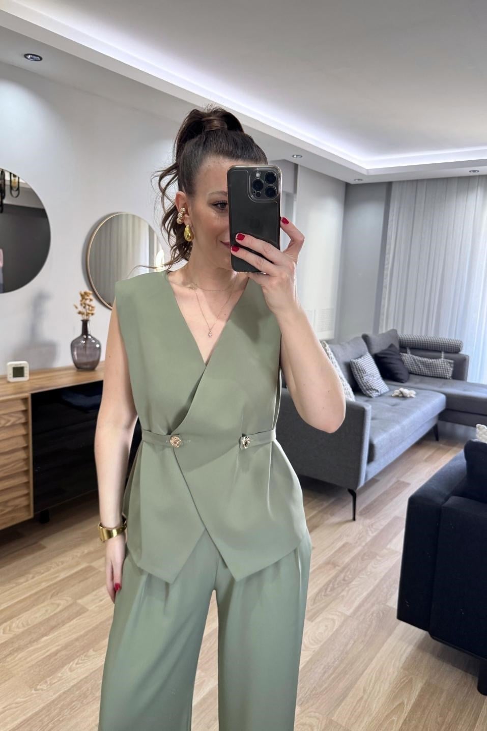 Mireva Yelekli Takım Haki Yeşil