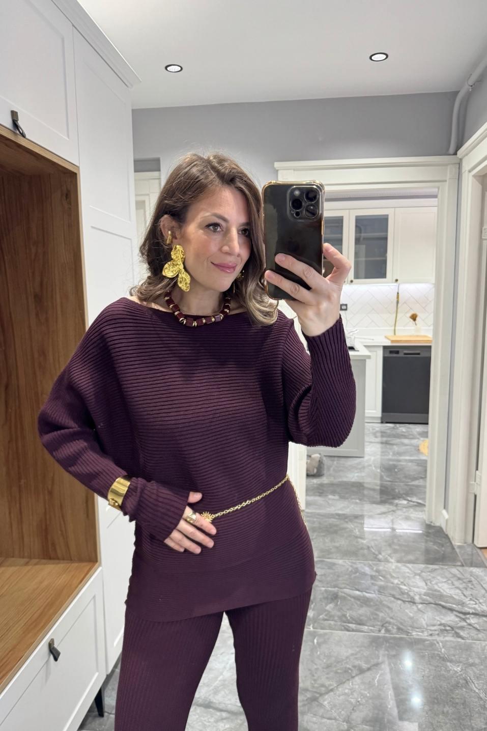 NovaRib Triko Takım Bordo