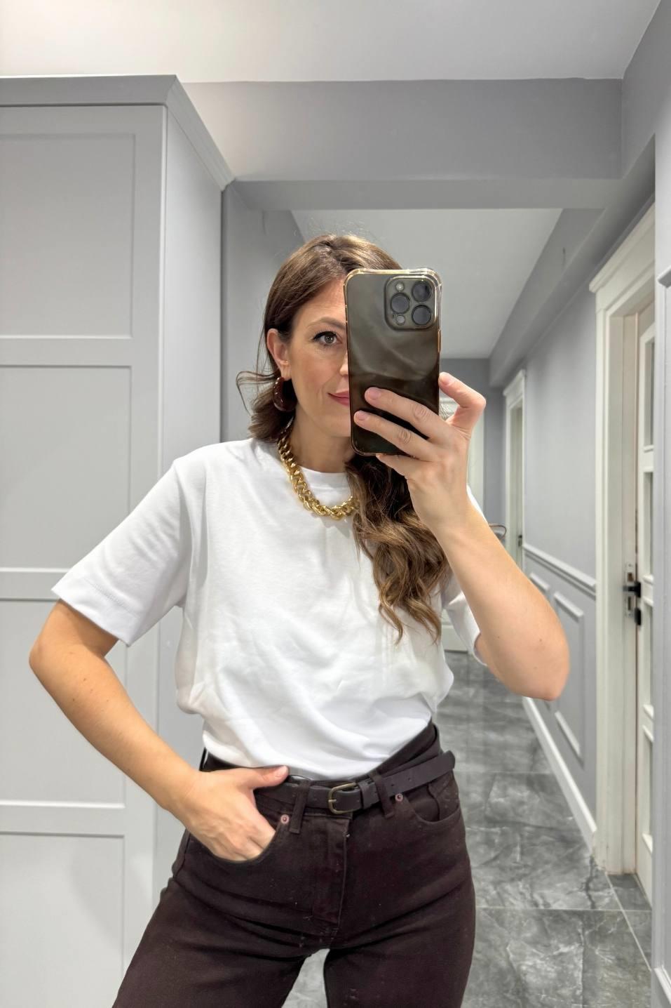 Premium Kısa Kol Tişört Beyaz
