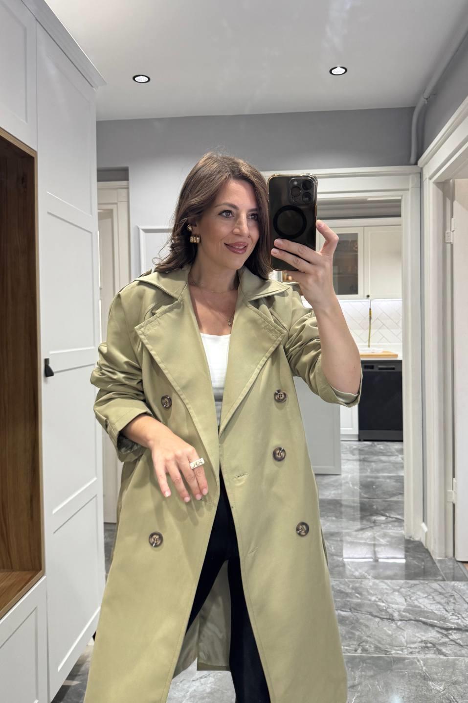 Urban Grace Kuşaklı Trençkot Olive