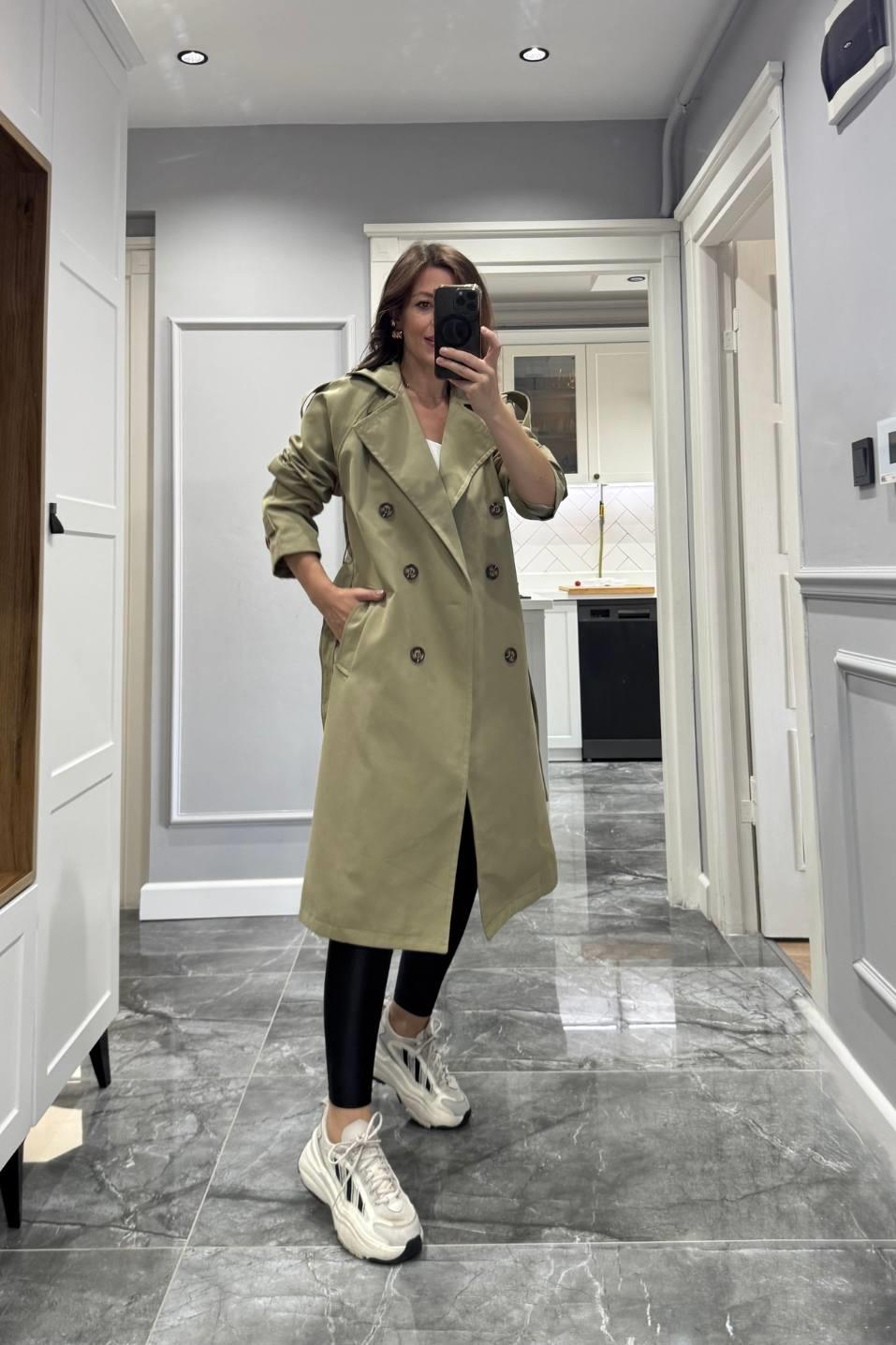 Urban Grace Kuşaklı Trençkot Olive