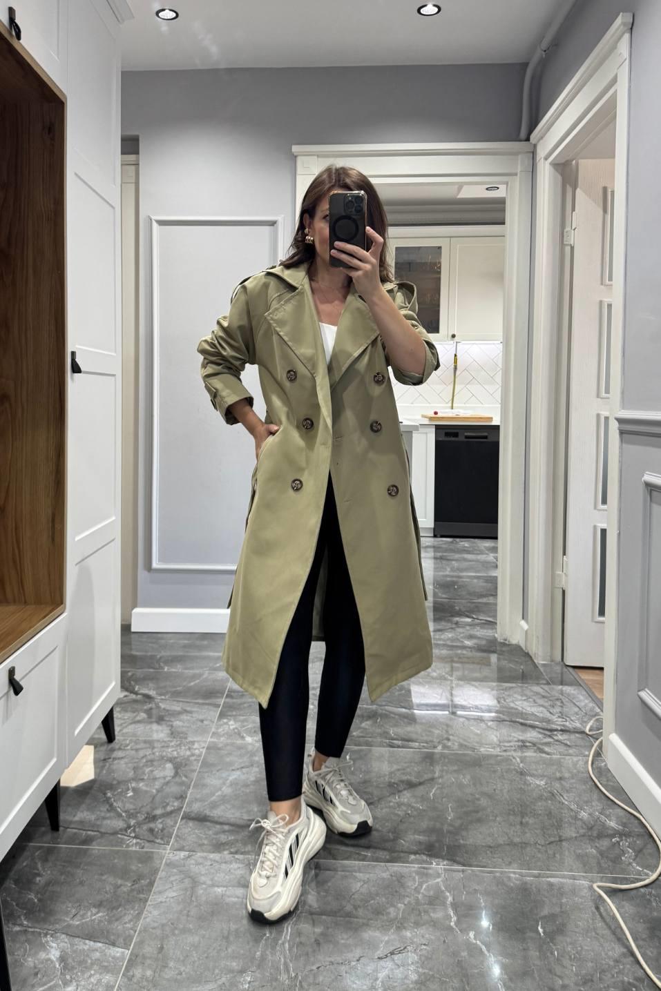 Urban Grace Kuşaklı Trençkot Olive