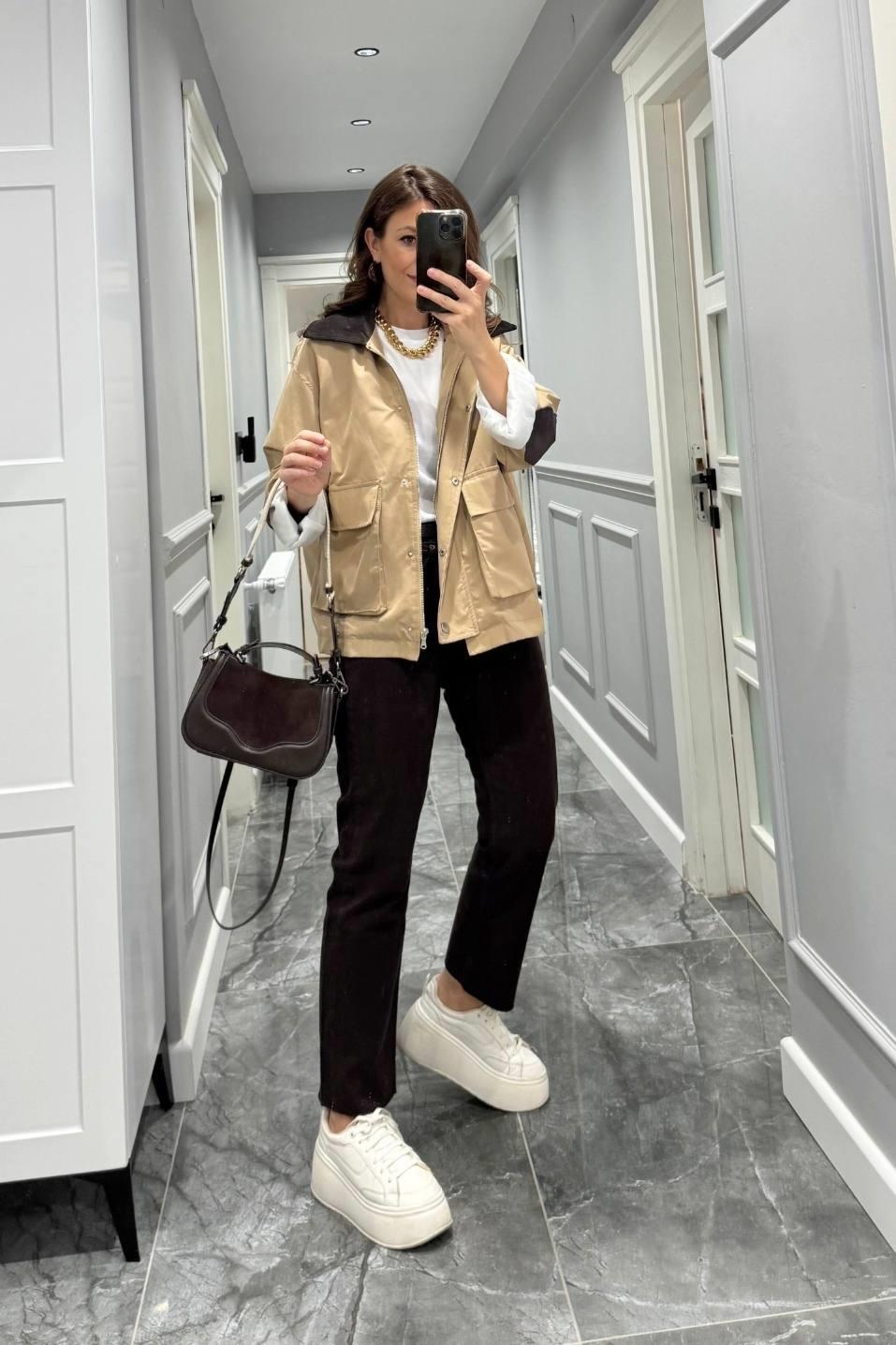 Velvet Storm Trench Bej