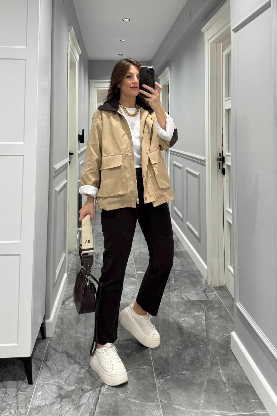 Velvet Storm Trench Bej