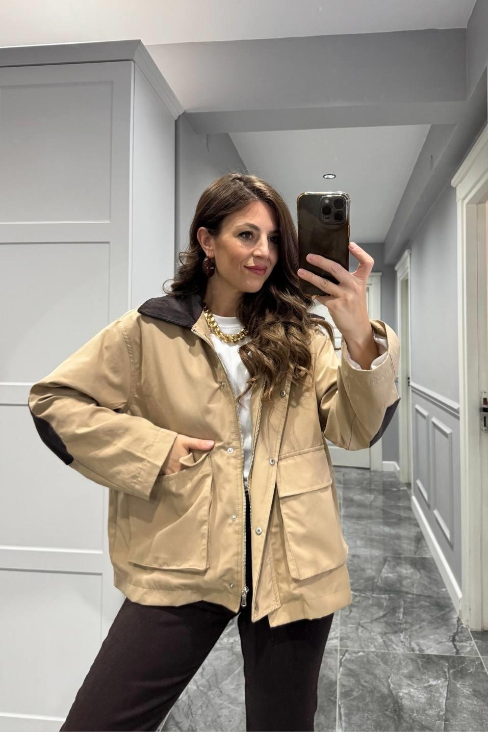 Velvet Storm Trench Bej