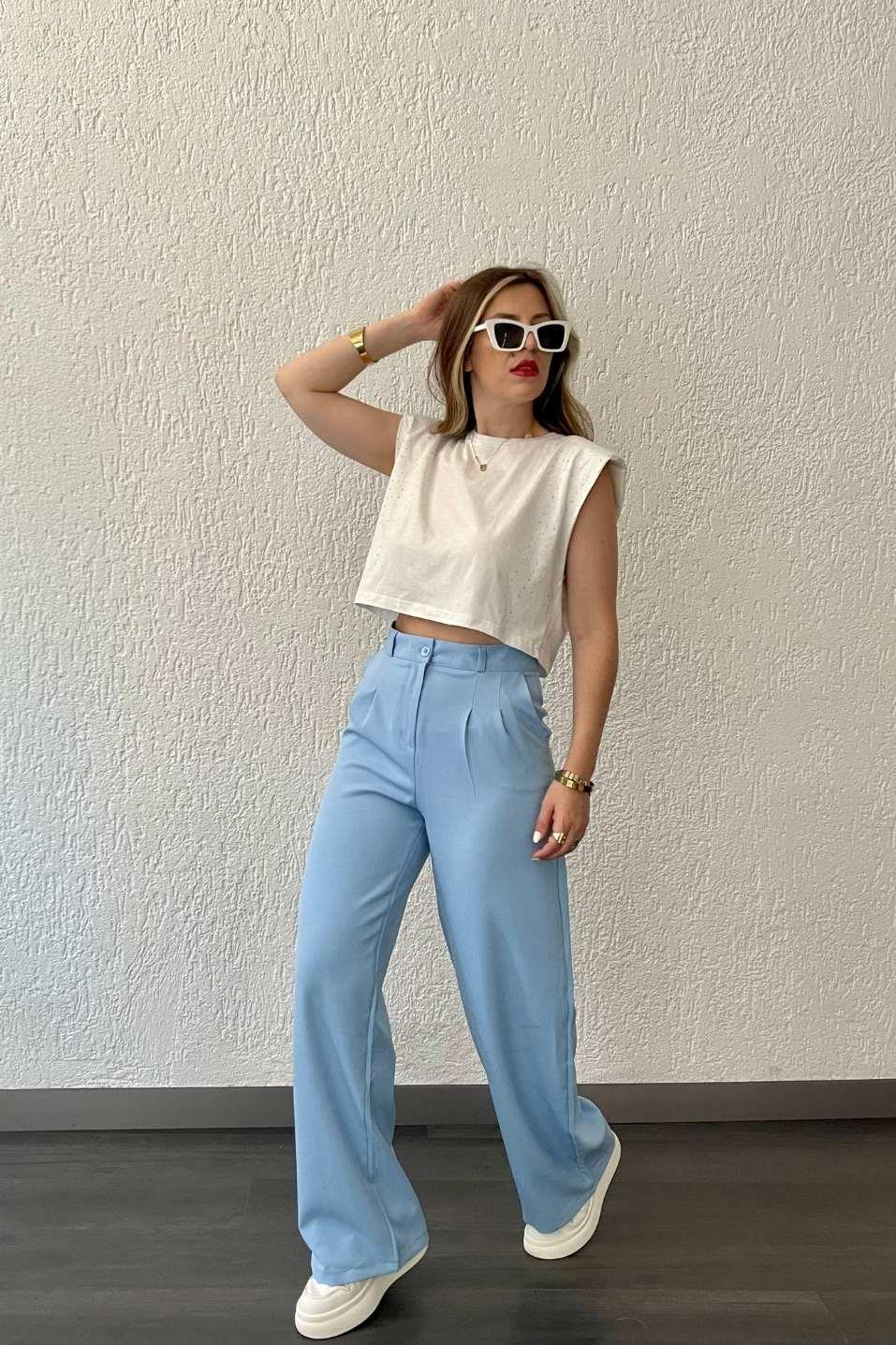 Palazzo Bol Paça Kumaş Pantolon