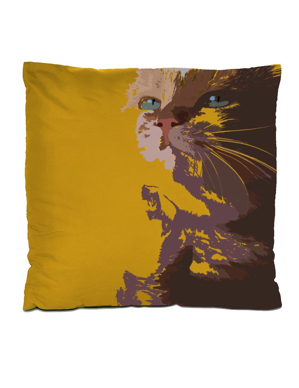 Baskılı Hardal Kırlent Yastık