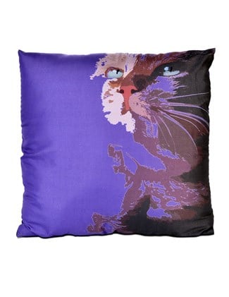 Baskılı Mor Kırlent Kılıfı