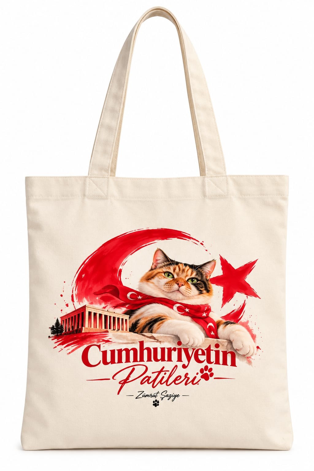 Cumhuriyetin Patileri Ham Bez Çanta Kol Çantası