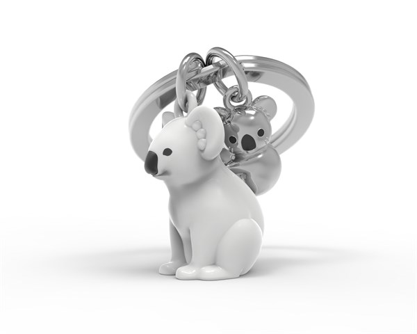 Metalmorphose - Anne Bebek Koala Anahtarlık - Beyaz- Gri