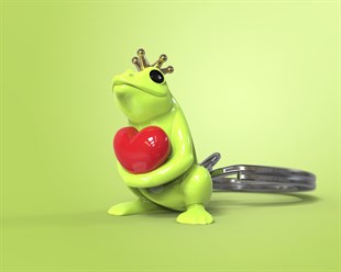 Metalmorphose - Kurbağa Prens Anahtarlık - Yeşil - Kırmızı