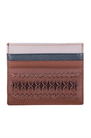MINICA CARD HOLDER- CAMEL  LEATHER