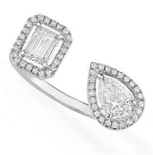 Monemel Swarovski Taşlı Baget Yüzük (Ayarlanabilir)