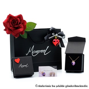 Monemel Swarovski Tek Taş Küpe -Gümüş