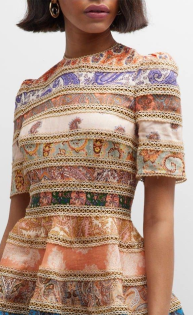 Patchwork Desenli Kısa Kollu Premium Mini Elbise