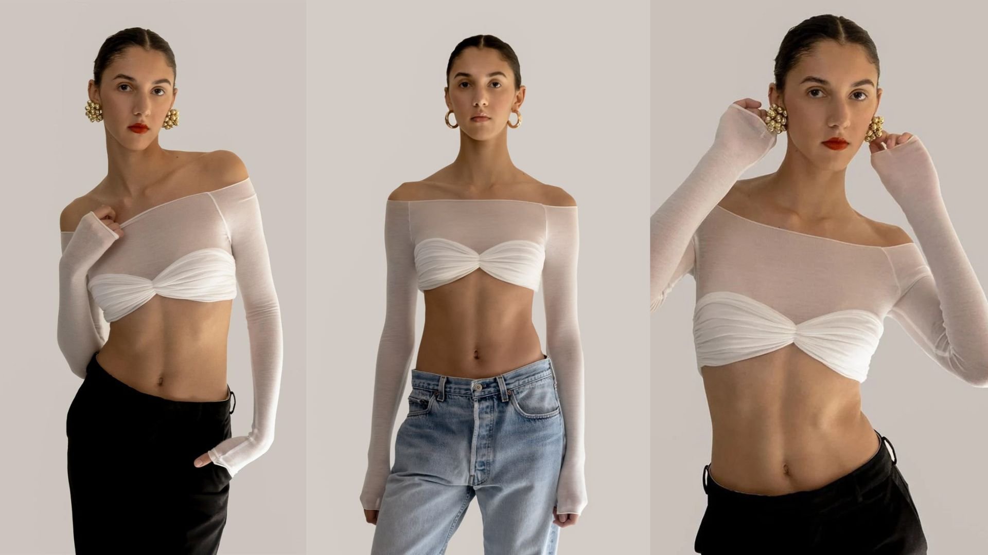 transparan crop top