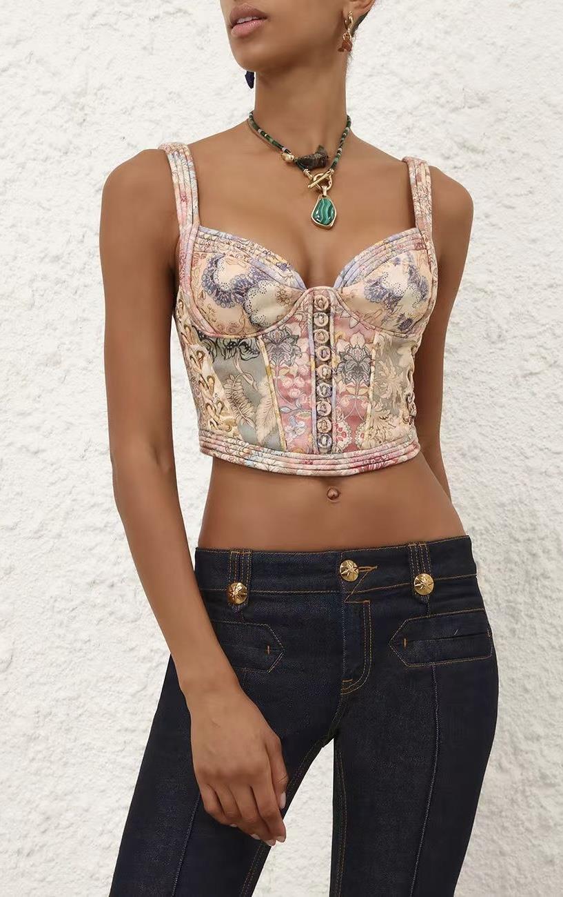 %100 İpek Desenli Düğmeli Premium Bluz