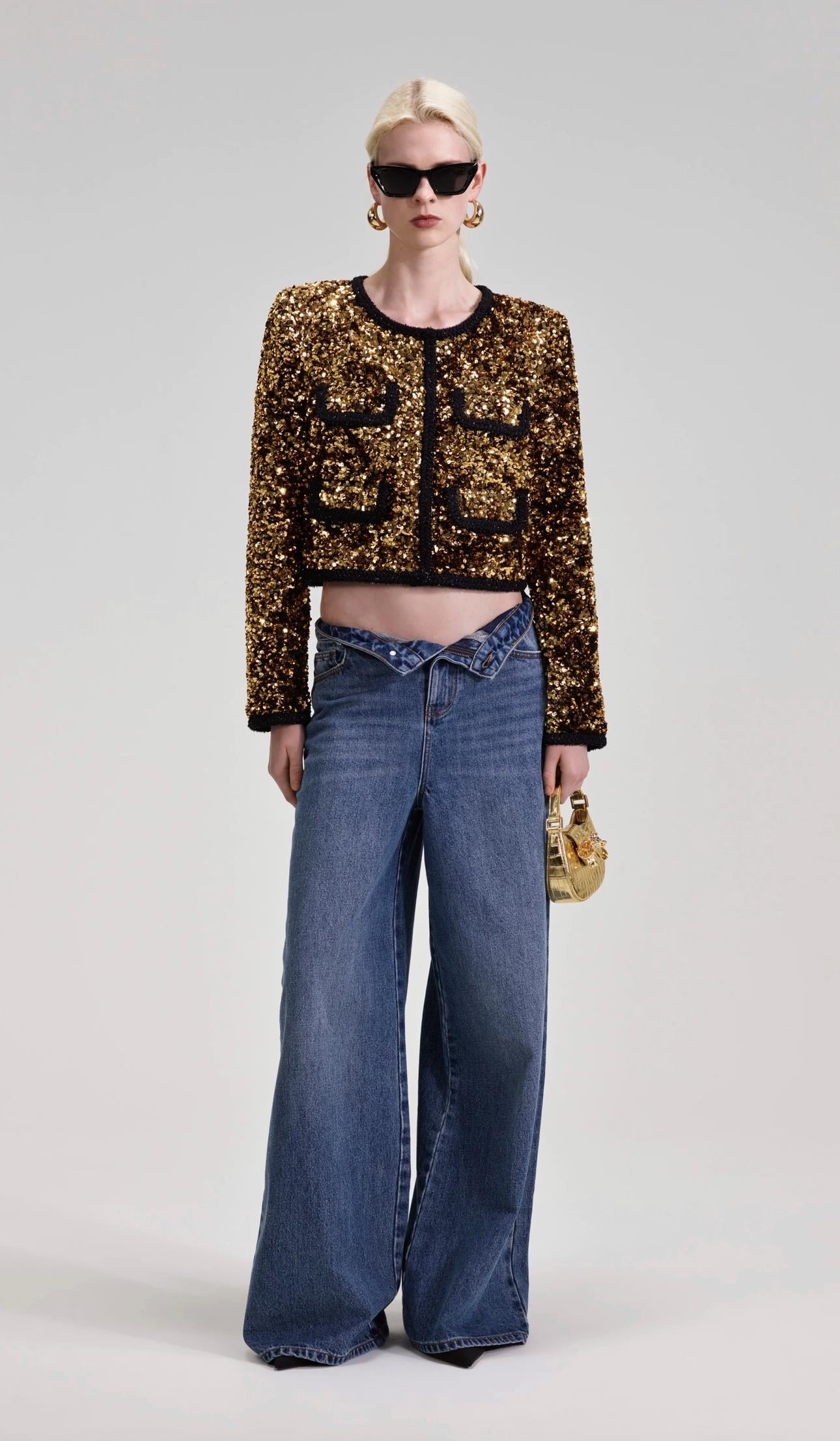 Gold Payetli Tasarım Ceket