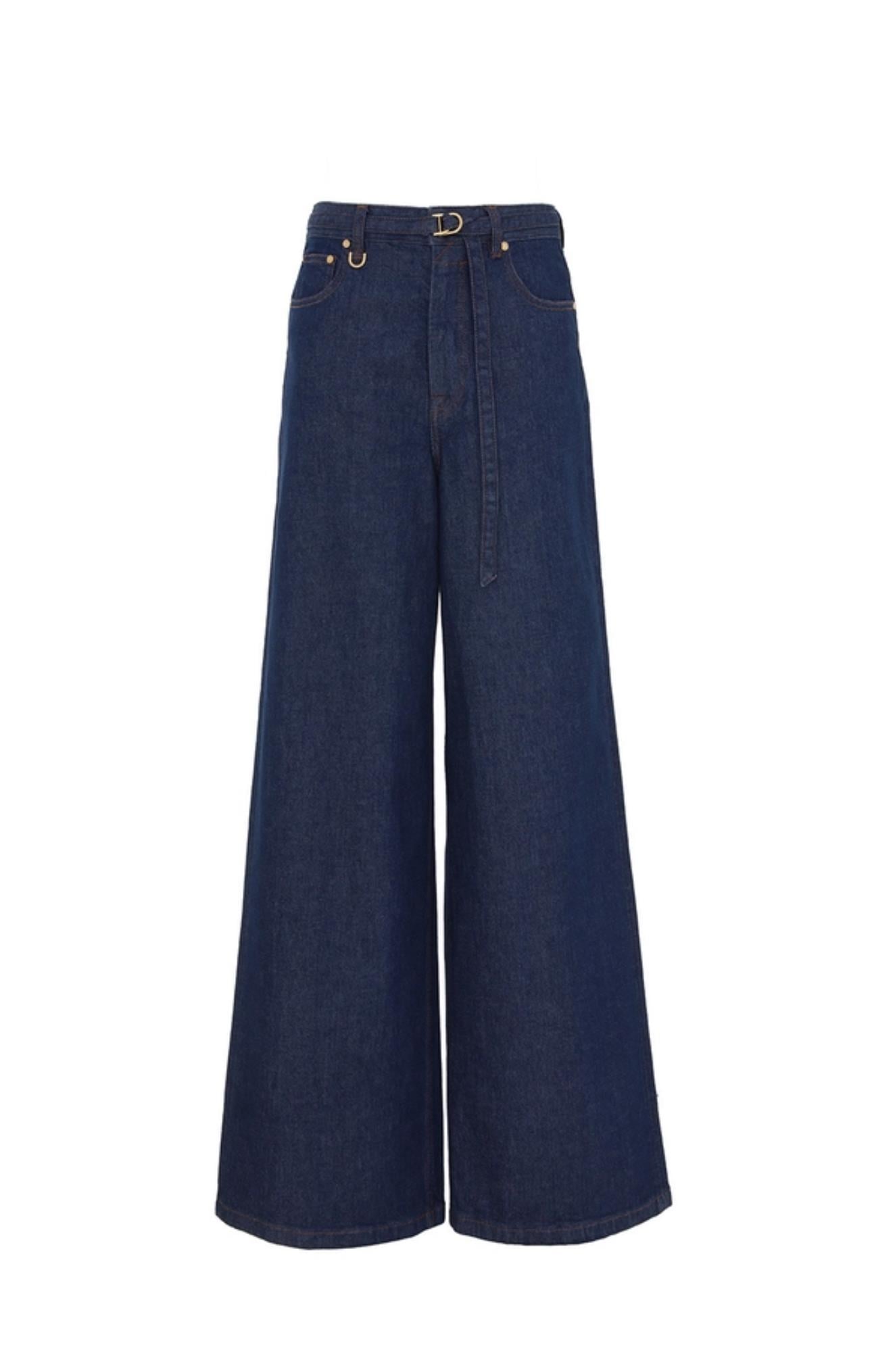 Kemerli Lacivert Yüksek Bel Premium Jean