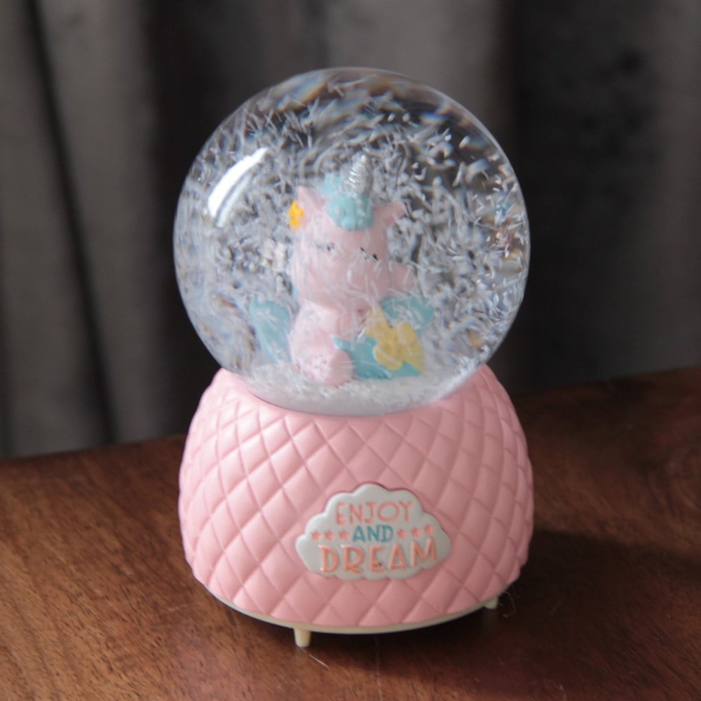  Unicorn Enjoy And Dream Işıklı Müzikli Kar Küresi