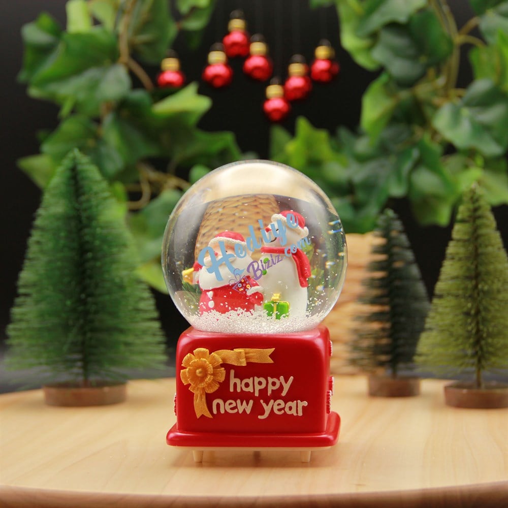 Işıklı ve Müzikli Happy New Year Kar Küresi