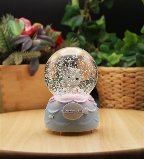 Lucky Cat Işıklı ve Müzikli Kar Küresi