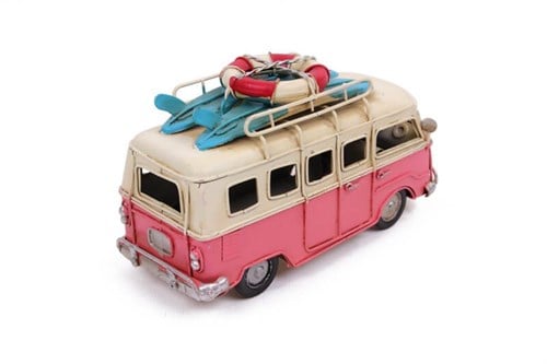 Nostaljik Vosvos Minibüs Pembe Büyük Boy