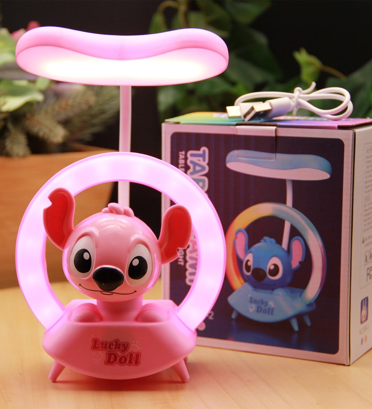 Pembe STİTCH Gece Lambası Şarjlı