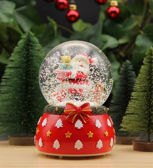 Yılbaşı Kar Küresi Noel Işıklı ve Müzikli Christmas Noel Baba Hediye Paketli
