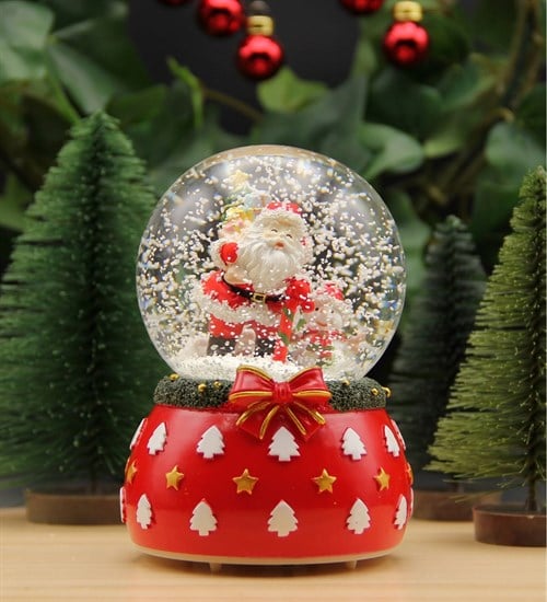 Yılbaşı Kar Küresi Noel Işıklı ve Müzikli Christmas Noel Baba Hediye Paketli