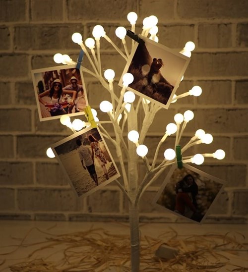 50 Boluncuklu Fotoğraflı Led Işıklı Baloncuk Ağacı
