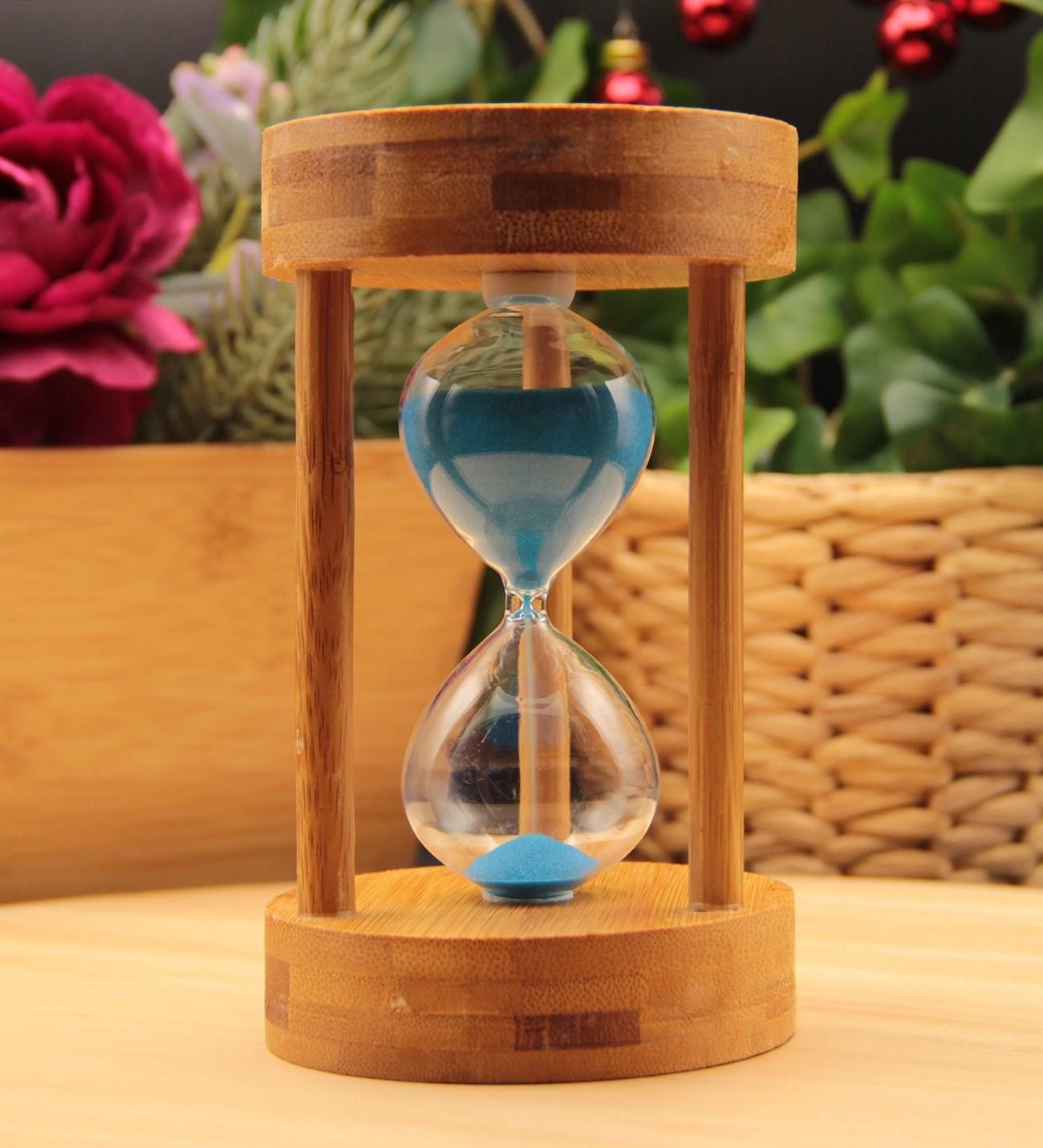 Ahşap Bambu Kum Saati 10 DAKİKA - MAVİ