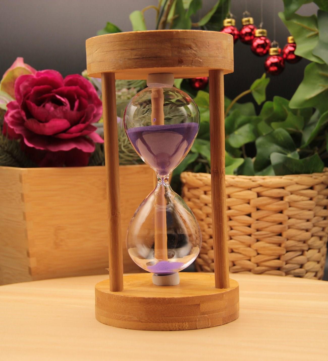 Ahşap Bambu Kum Saati 15 DAKİKA - MOR