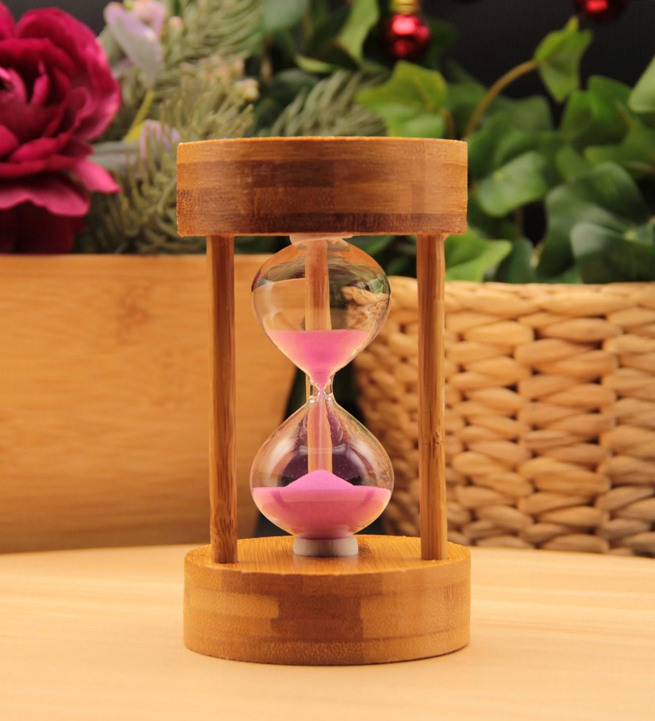 Ahşap Bambu Kum Saati 5 DAKİKA - PEMBE