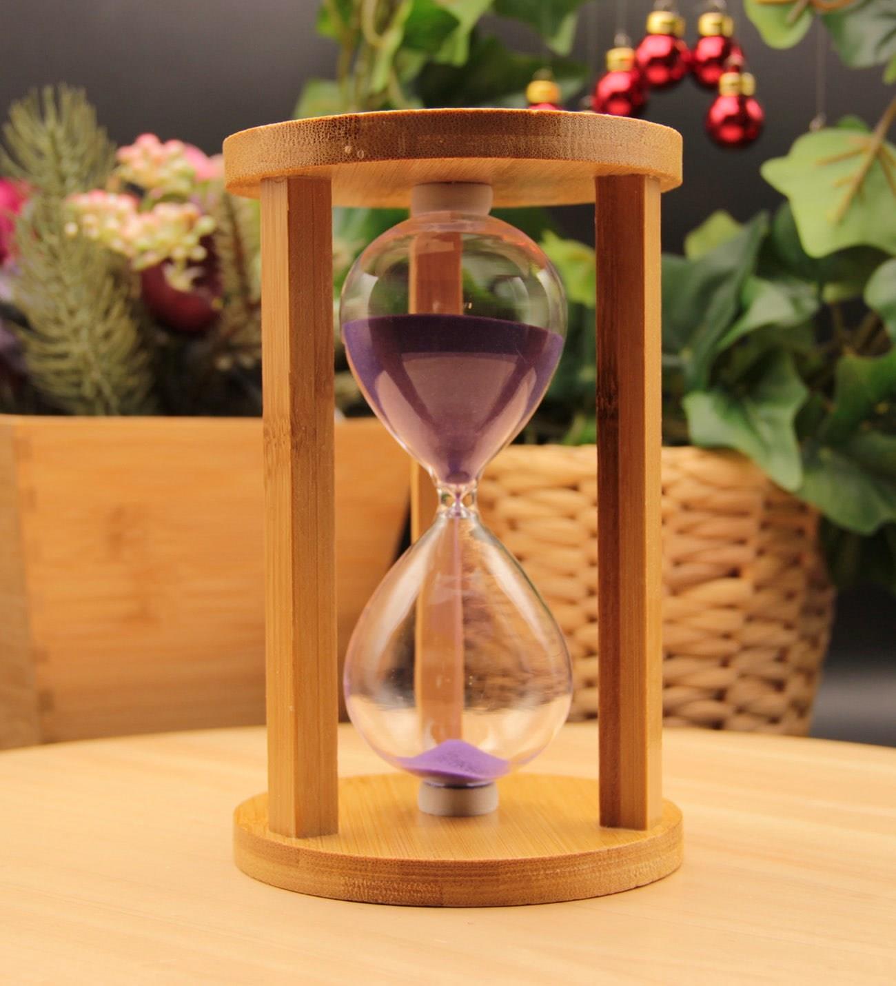 Ahşap Kum Saati 15 DAKİKA Mor