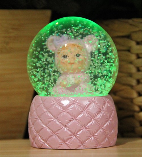 Bebek Işıklı Kar Küresi Pembe