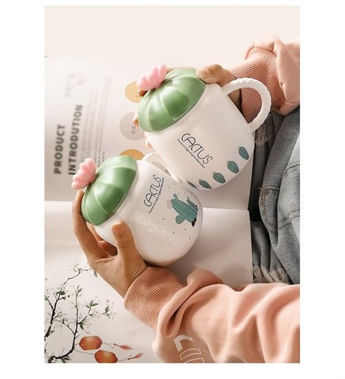 Bone China Porselen Kaktüs Kupa