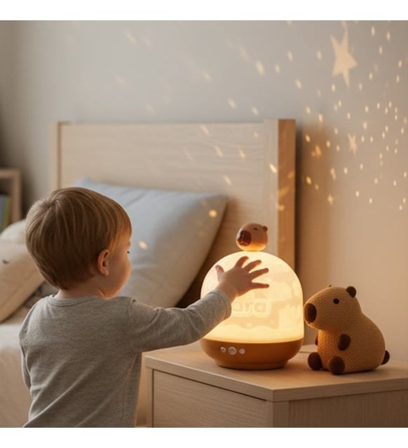 CapyBara Kapibara Işıklı ve Müzikli - Filmli Dönen Renkli Star Master Projeksiyon Gece Lambası 